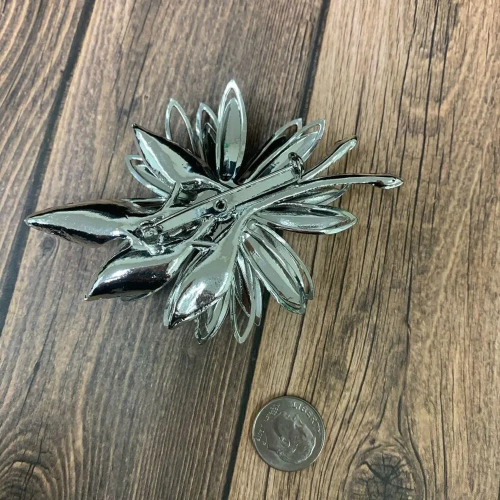 Vintage Floral AB crystal Brooch‎